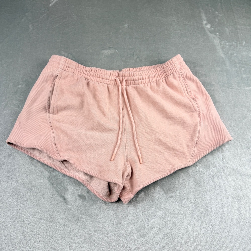 PINK‎ Victoria's Secret Fleece Lounge Shorts Pink Women's L Drawstring Pockets